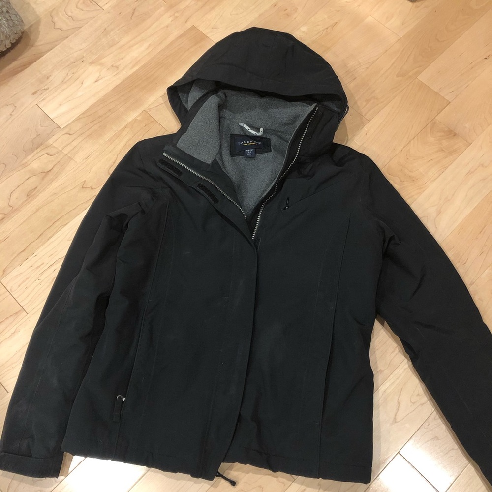 Women’s lands end squall jacket black petite XS